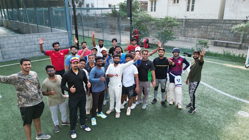 KAvach Cricket Club players at Play Arena Bangalore during morning weekday practice nets session